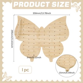 FINGERINSPIRE Bamboo Food Skewers Holder Butterfly Shape Fruit Kabobs Skewers Stand 70 Holes Lollipop Display Stand Wheat Color Wooden Appetizer Food Display Holder for Birthday Cocktail Party Supply