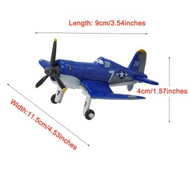2 Pack Movie Planes No. 7 Dusty Skipper Metal Diecast Cartoon Airplane Toy, Best Gift for Children and Collectors (No. 7 Dusty Skipper)