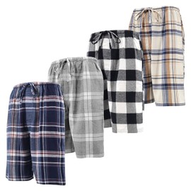 Andrew Scott Men's Cotton Flannel Soft Woven Lounge PJ Shorts | Drawstring & Pockets | Multi Packs