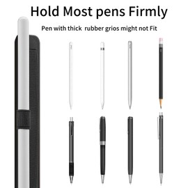 CCSmall Stylus Pen Pencil Holder Elastic Pocket, Wrist Strap Wrist Design Elastic Adhesive Pen Sleeve Attached to Cases, Notebooks Journals Calendars, Tablets Pens Holder, Black