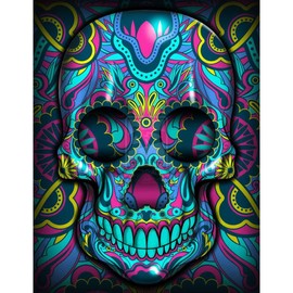 Diamond Painting Kits with Tools, Meecaa Skeleton Skull DIY 5D Full Drill Cross Stitch Diamond Mosaic Art Crafts 30x40cm (Skeleton)