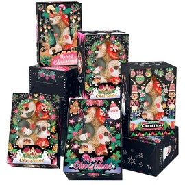 qiqee Christmas Cookie Boxes with Window 12packs 8.3x5.9x3.7 Inch Bakery Box Pastry Box for Christmas