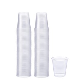Comfy Package Clear Plastic Cups [3 oz - 100 Count] – Small Disposable Drinking Cups for Water, Mouthwash, Bathroom, Tasting & More – Crystal Clear, BPA-Free, Durable Polypropylene