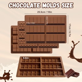 Kaemi Dubai Chocolate Bar Mold Deep Thick Chocolate Molds Silicone Candy Bar Mold for Filling Knafeh Pistachio Chocolate Bar(Pyramid)