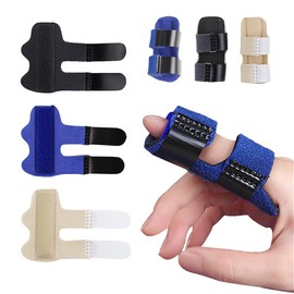 MSLSOZ 3 Adjustable Finger Bandages, Finger Guards, Finger Splint with Aluminium Alloy Steel Plate Support, Suitable for Finger Injuries, Joint Pain, Sports Injuries, Universal.