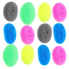IWOWHERO 20pcs Round Plastic Dish Brush Reusable Non Scratch Scrubbers for Dishes Pans and Pots Heavy Duty Cleaning Supplies for Efficient Kitchen Tasks