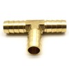 AHFMANG 3 PCS Brass Tee Barb Fitting 3/8" × 3/8"