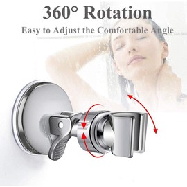 Shower Head Holder Suction Cup Handheld Showerhead Bracket Adjustable Height Shower Holder, Removable Handheld Wand holder Wall Mounted Suction Bracket (two packs)