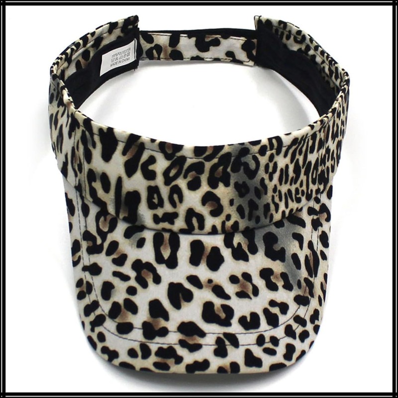 White Fang CZ296 Visor, Leopard Pattern, Sun Visor, Golf, Running,