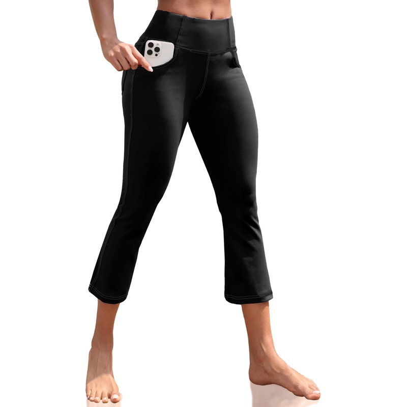 VOOVEEYA Women's Capri Leggings, Yoga Capris Pants with Pockets Stretchy