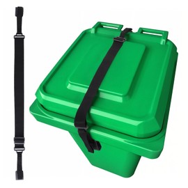 Yuanchu Adjustable Double Claw Trash Can Lock Strap, Animals Proof Resistant Lid Lock Outdoor Trash Can Lid Claw for 32-96 Gallon Garbage Cans Secures Against Raccoons Dogs Wind