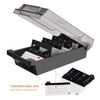 Business Card Box, Business Card Storage Box with 4 Divider