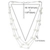 COOLSTEELANDBEYOND Statement Necklace Two Strand Long Chain with Synthetic Pearl