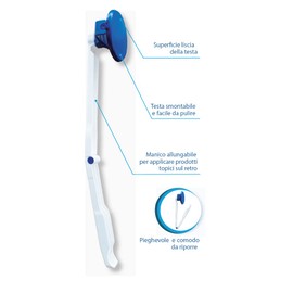 Cetaphil Back Applicator, Lotion Applicator for Spreading Cream on the Back, Foldable and Removable, Smooth Head, Easy to Clean, Extendable Practical Handle, White