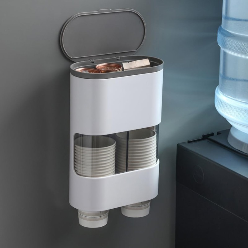 MEIJMJIA -MH Wall Mounted Water Cup Dispenser, Plastic Cup Dispenser,