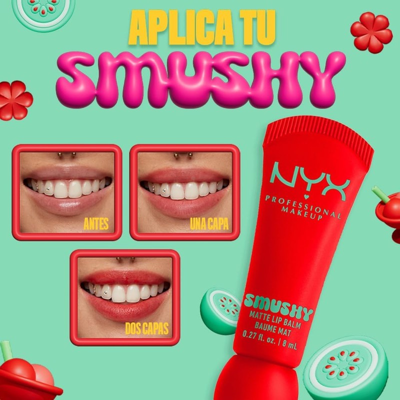 NYX Professional Makeup, Smushy Bálsamo de Labios Matte - Tono