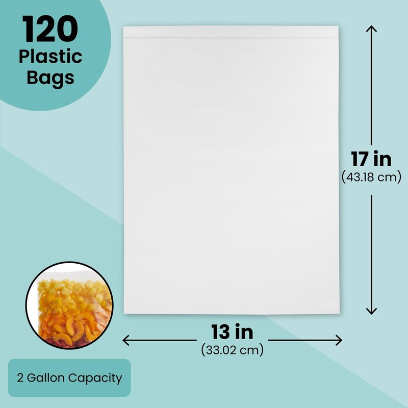 Juvale Freezer Bags - 2 Gallon, 17 x 13 in,