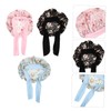 Outanaya 3pcs round hair cap big bonnet children satin bonnet