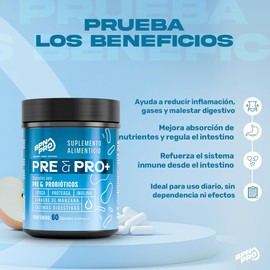 BPN PRO Probioticos y Prebioticos Cápsulas Naturales con Enzimas Digestivas, MCT, Papaya, Vinagre de Manzana e Inulina | Suplemento Alimenticio Digestivo Completo | Sin Gluten ni Aditivos (60 cápsulas)