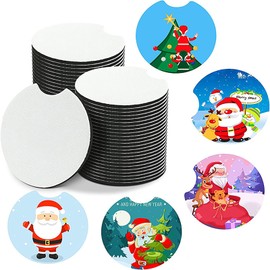 100 pcs Sublimation Coasters Blanks,5mm Absorbent Neoprene Fabric Coasters Car Cup Coaster Drink Cup Holder Coasters with A Finger Notch Heat Transfer Cup Coasters for Kitchen, Living Room, Office