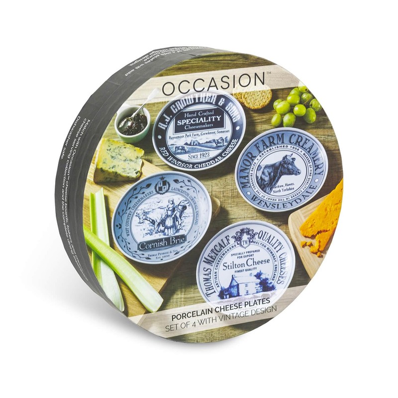 Occasion Set of 4 Cheese Plates 19cm, Ceramic Side Starter
