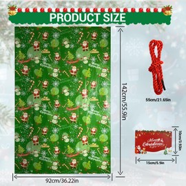 ROSAUI Christmas Bags Large, Pack of 3 Christmas Gift Bags with Cards, Large 36 x 56 inches, Christmas Sack XXL for Xmas Party