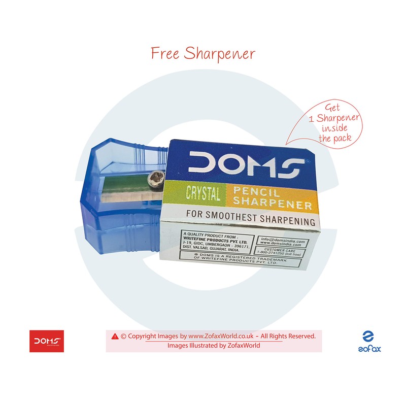 Doms Triangular Wood Graphite 10 Pencils With Eraser Sharpener For