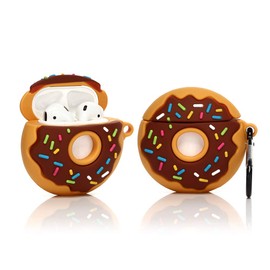 Cute Case for AirPods 2nd/1st Generation Earbuds 2019/2016, Suublg Chocolate Snack Drink Skin Design Protective Shockproof Silicone Cartoon Case Covers with Keychain for AirPods 1/2
