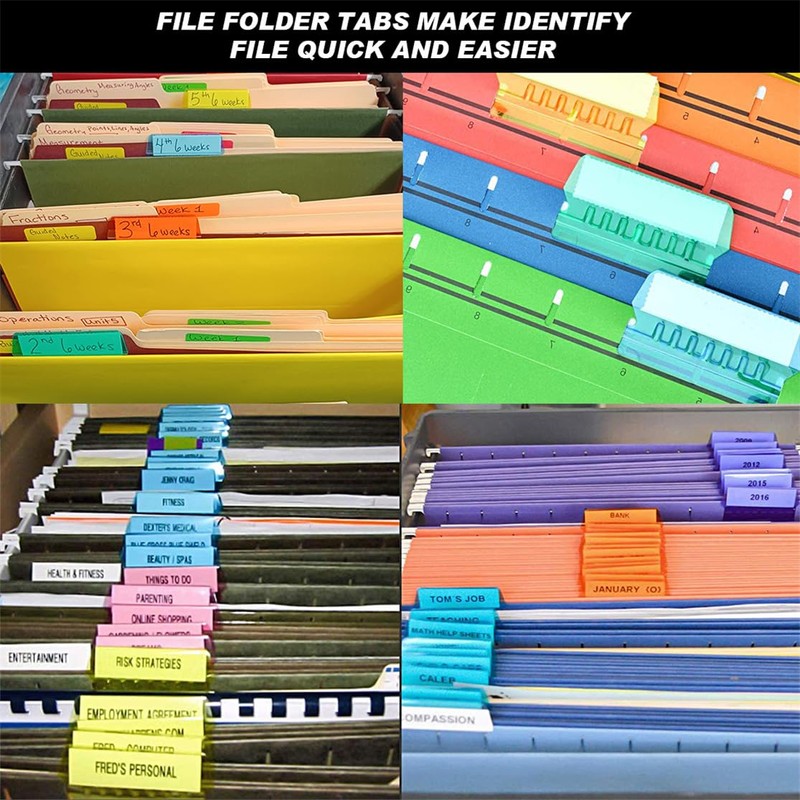File Folder Tabs Hanging File Folder Labels 60 Sets Plastic