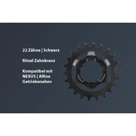 Sprocket for Nexus I Alfine Sprocket for Bicycle Rear Wheel Gear Hub Wear Part Hub Replacement Sprocket (Black 22 Z)