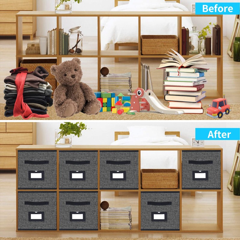 Onlyeasy Extra Large Foldable Cloth Storage Cubes 4 Pack with