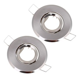 2 Pcs MR11 Downlight Fitting Gimble Satin Chrome with Lamp Holder 70mm