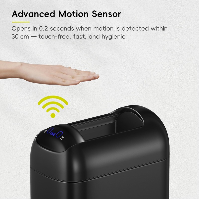 EKO Astro Slim Sensor Trash Can, 10L / 2.6 Gallon
