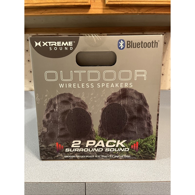 TWS Wireless Bluetooth Stereo Rock Speaker 2 Pack Outdoor IPX5