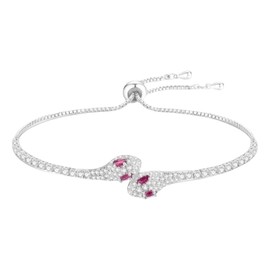 Shelikit Snake Bracelet Adjustable Snake Bracelet for Women Rhinestones Waterproof Trendy Charming Snake Pearl Vintage Silver Bracelet Snake Jewelry Accessories Gift for Women (Purple)