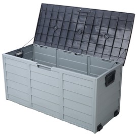 SonkYog 75 Gallon Deck Box - Organization and Storage for Furniture, Garden Tools and Tools Storage with Wheels, Waterproof Outside Storage Box