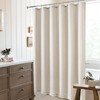 DUKIYO Extra Long Linen Shower Curtain 84 Inch Long Neutral