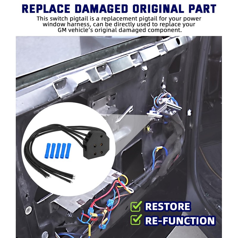 Power Window Switch Pigtail 5-Way Connector Plug Wire Kit for