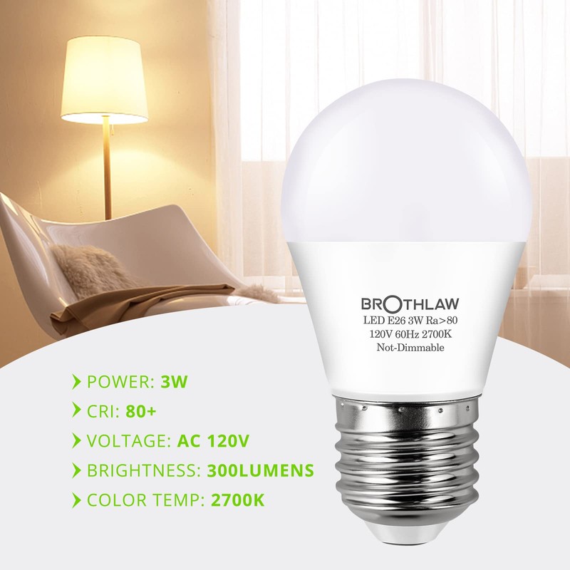 25 Watt Equivalent Light Bulbs, A15 LED Light 3W E26