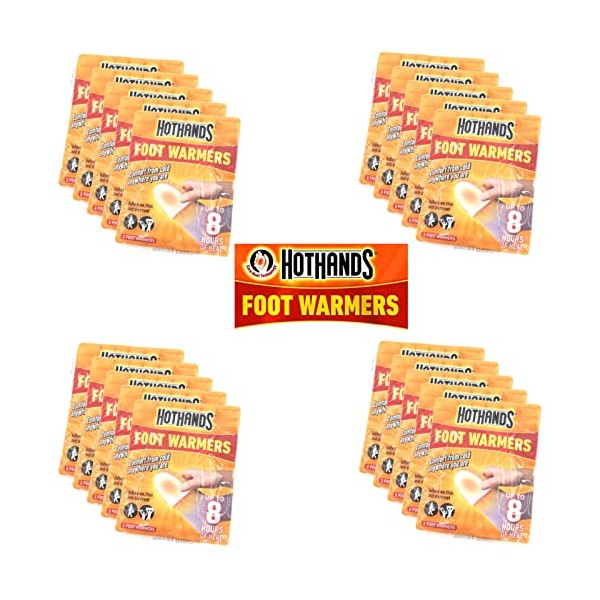 Hothands Foot Warmers, 8 Hours of Heat - 20 Packs