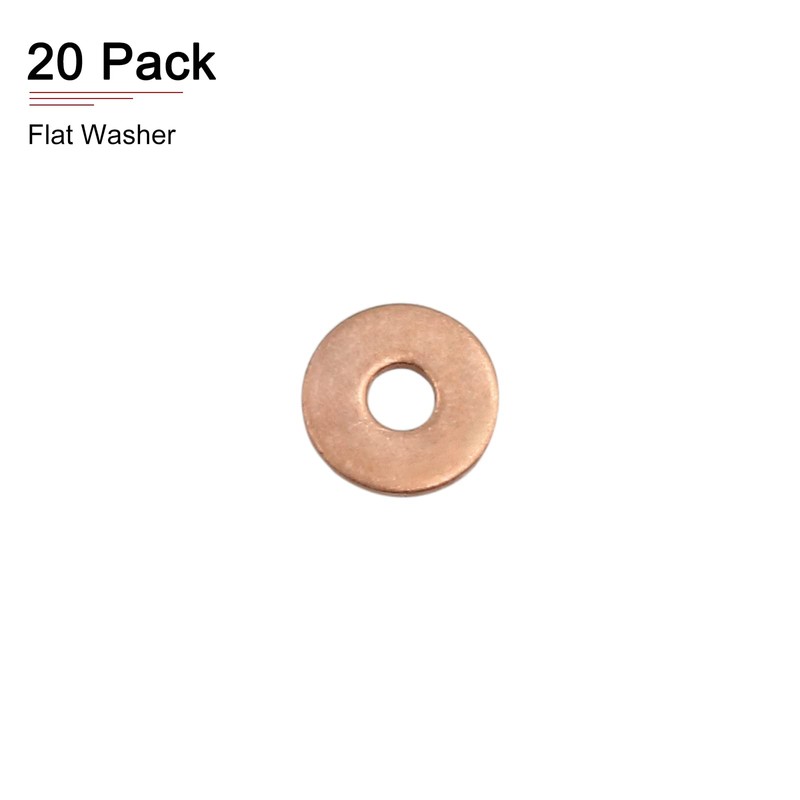 DTGN 4mmx12mmx1mm(IDxODxT) Flat Copper Sealing Washers - 20Pack - Good