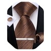 DiBanGu Mens Silk Necktie Solid Color Tie and Pocket Square