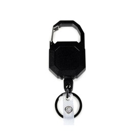 Original Heavy Duty Retractable Key Holder Keychain with Carabiner, Tacticle ID Badge Holder Reel with 31.5 in Dyneema Cord. 8.8OZ Strain Resisting