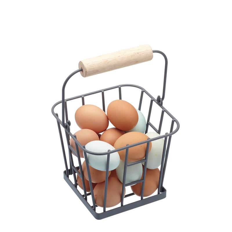 KitchenCraft Living Nostalgia Wire Egg Basket - Grey