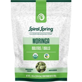 Moringa en Bolitas 200g 100% Natural Pura y Orgánica - Superfood Verde Origen Vegetal, Sabor Herbal - Prepara Smoothies o Jugos.