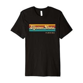 Vintage Sunset Stripes Harbor Oaks, Florida Premium T-Shirt