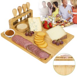 NewHome Charcuterie Boards Set -Bamboo Cheese Board Set -House Warming Gifts New Home