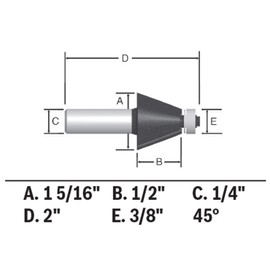 Bosch 85298M 1-5/16 in. x 45° Carbide Tipped Chamfer Bit