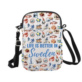 Sweden Souvenir Cosmetic Bag Life is Better in Sweden Gift for Sweden Lovers, In Sweden Cr Eu, Cosmetic bag with print