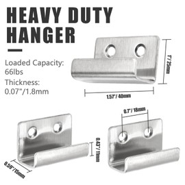 Luomorgo 10 Pcs Tile Display Hanger, Stainless Steel Wall Mounted Hook Fastener Bracket, Heavy Duty for Mirrors, Picture Frame Ceramic Display (Medium Short, Silver)